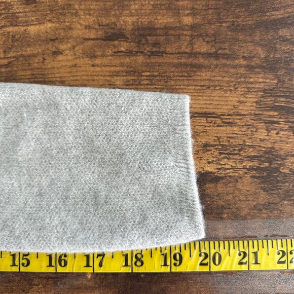 Talbots 100 Cashmere Long Duster Cardigan Sweater Medium Gray Quiet Luxury EUC - Picture 5 of 9